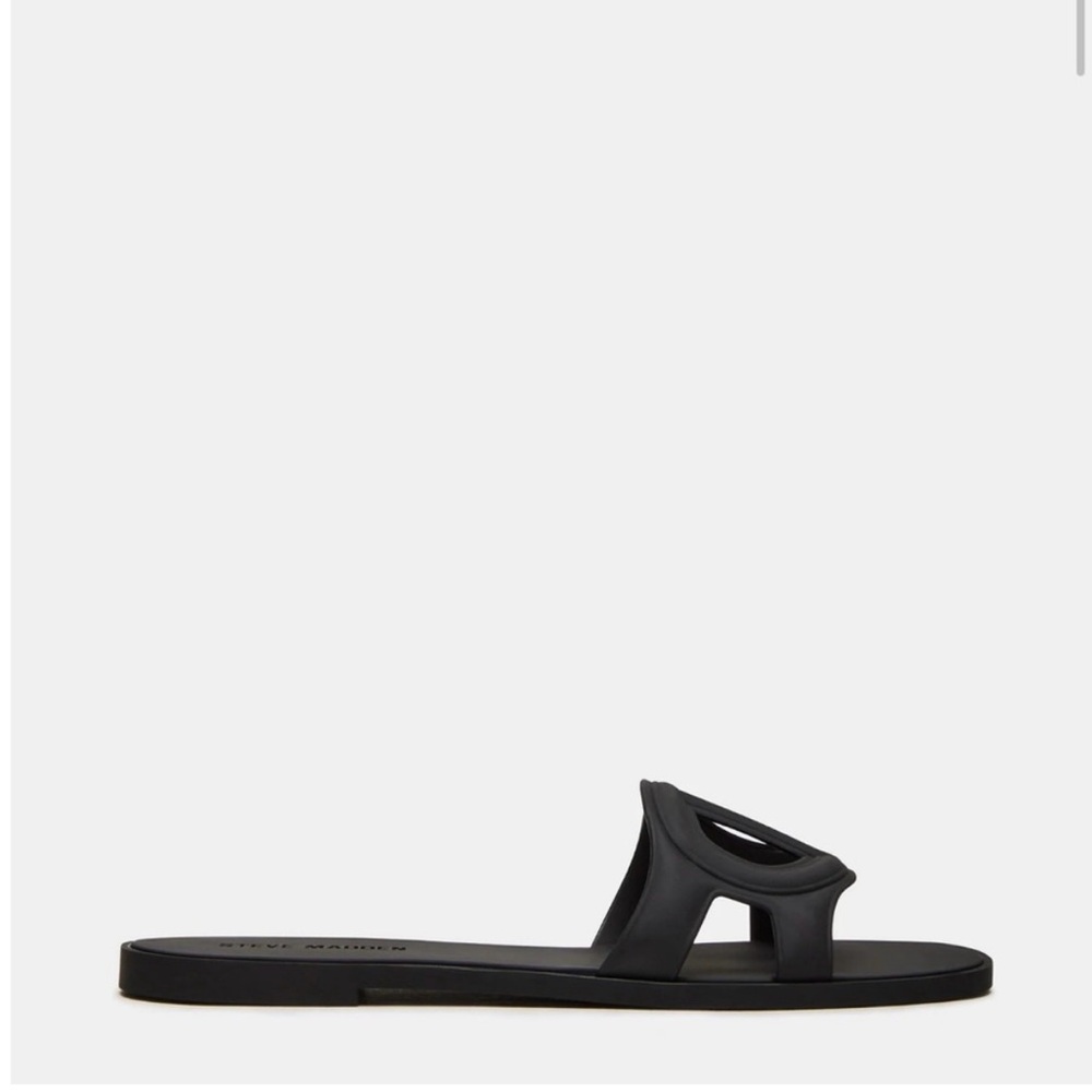 Jellie Black Slide Sandals Size 7, Black